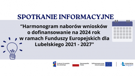 Spotkanie informacyjne Harmonogramy naboru wniosków 29.11.2023