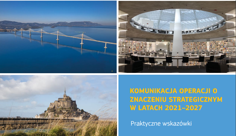 Na grafice podzielonej na cztery części widać most Pelješac w Chorwacji, centrum zasobów edukacyjnych Uniwersytetu Cypryjskiego – biblioteka im. Steliosa Ioannou, Odbudowa przyrody morskiej w Mont-Saint-Michel we Francji oraz tytuł grafiki