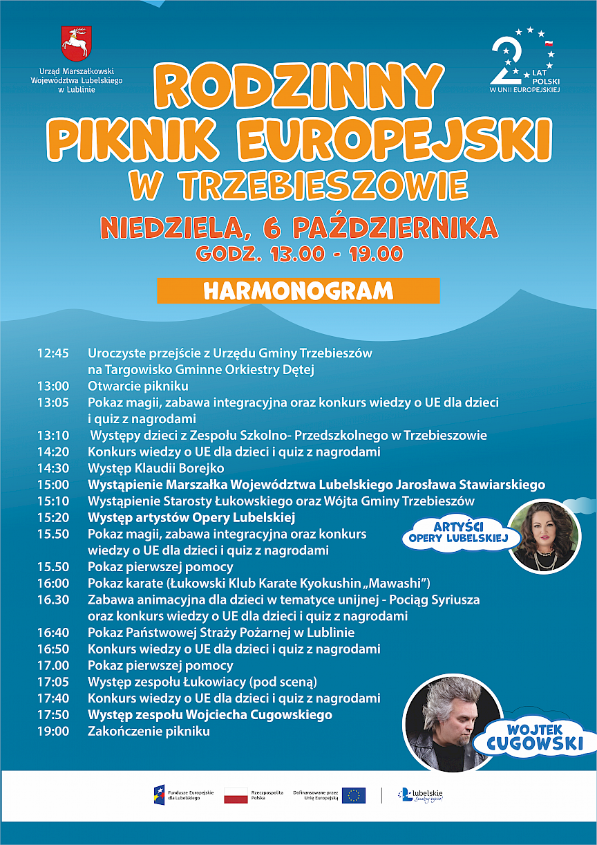 Harmonogram Rodzinnego Pikniku Europejskiego w Trzebieszowie