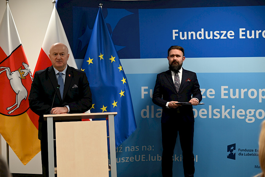 Uroczyste wręczenie umów o dofinansowanie projektów w ramach Działania 1.3 Badania i innowacje w sektorze przedsiębiorstw programu FEL 2021-2027.