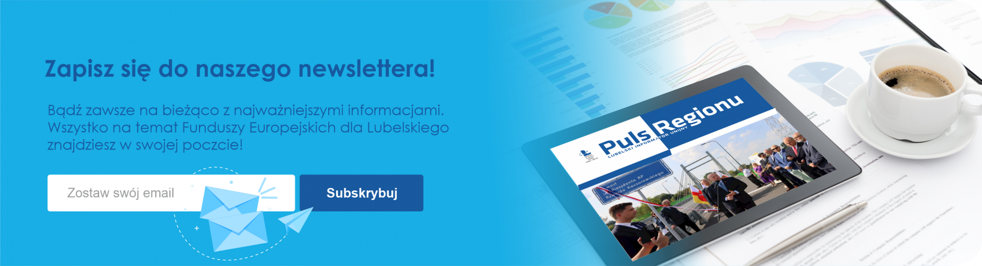 slider główny na stronę funduszy przekierowujący do newslettera