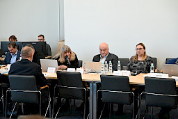 XVII Posiedzenie grup roboczych działających przy Komitecie Monitorującym Fundusze Europejskie dla Lubelskiego 2021-2027, uczestnik spotkania zabiera głos.