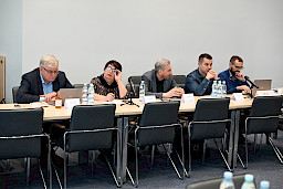 XVII Posiedzenie grup roboczych działających przy Komitecie Monitorującym Fundusze Europejskie dla Lubelskiego 2021-2027, na pierwszym planie uczestnicy spotkania.