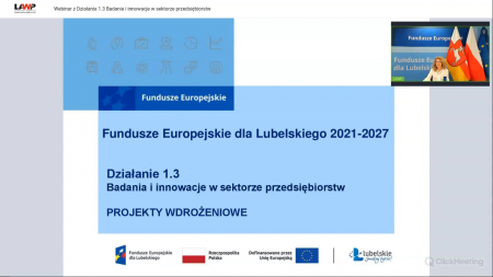 Film prezentujący Webinar z Działania 1.3 Badania i innowacje w sektorze przedsiębiorstw z 4 kwietnia 2025 r.
