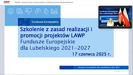 Prezentacja WEBINAR - Zasady rozliczania i promocji projektów w LAWP, kluczowe informacje dla beneficjentów