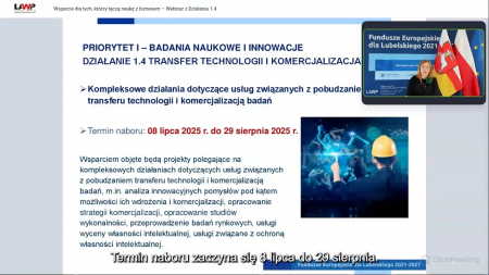 Zdjęcie z prezentacji z Webinaru