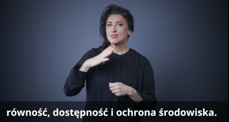 Tłumaczka Polskiego Języka Migowego tłumaczy tekst