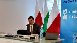 Piotr Zych, Zastępca Dyrektora DW EFRR podczas wystąpienia