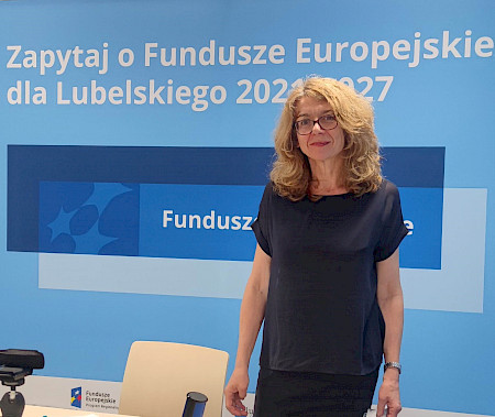 Prowadząca webinar z Działania 1.3